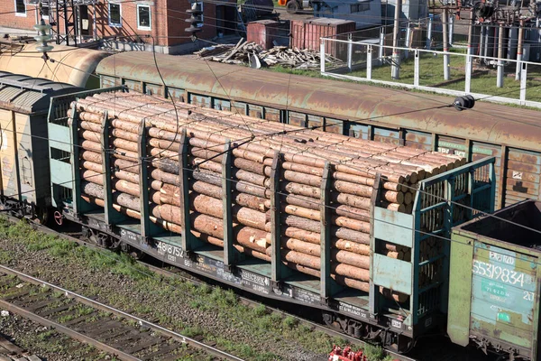 Irkutsk Russia July 2021 Railway Carriage Timber Editorial — Stock Photo, Image