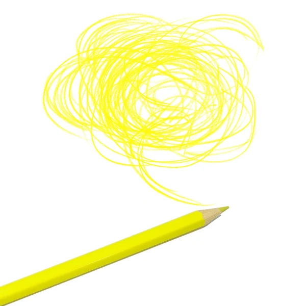 Dibujo a lápiz de color amarillo — Foto de Stock