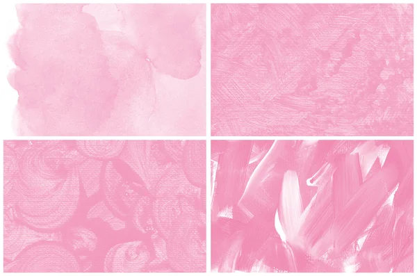 抽象的なピンク水カラー アート背景ハンド ペイントのセット — ストック写真