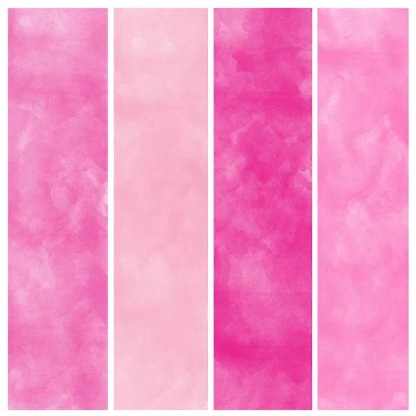 Set of pink watercolor abstract hand painted backgrounds — Stock Photo, Image