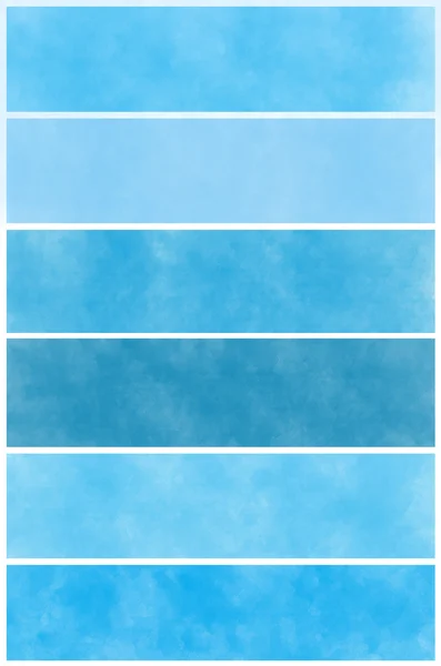 Zbiór streszczenie niebieski akwarela ręcznie malowane — Zdjęcie stockowe