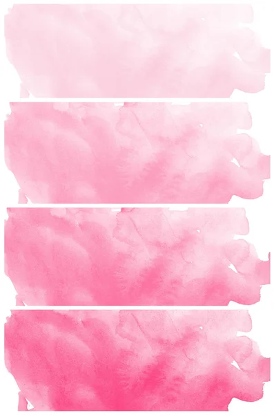 Set of pink watercolor abstract hand painted backgrounds — Stock Photo, Image