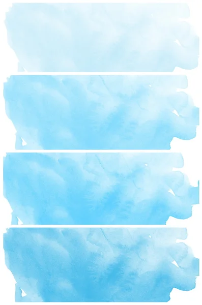 Set of blue watercolor abstract hand painted backgrounds — Stock Photo, Image