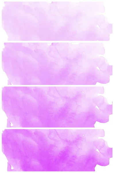 Sada purple akvarel abstraktní ručně malované pozadí — Stock fotografie
