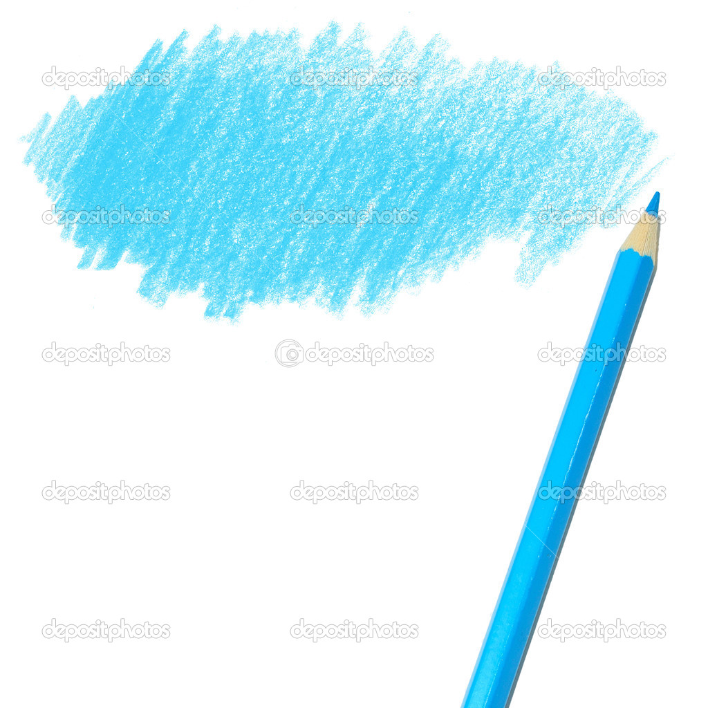 Disegno a matita colorata blu — Foto Stock