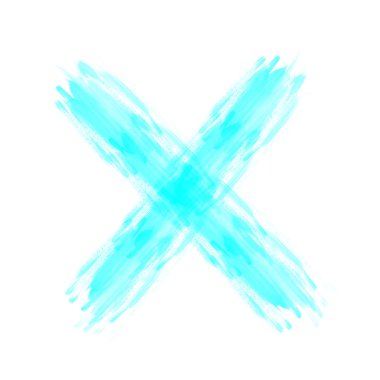 Mavi el yazısıyla x harfi