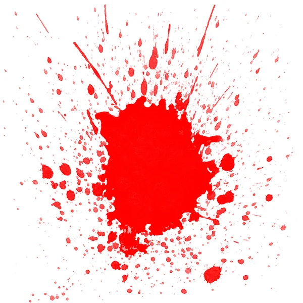 Červené akvarel šplouchá — Stock fotografie