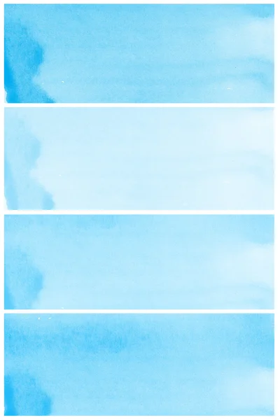 Набор синего абстрактного акварельного фона — стоковое фото