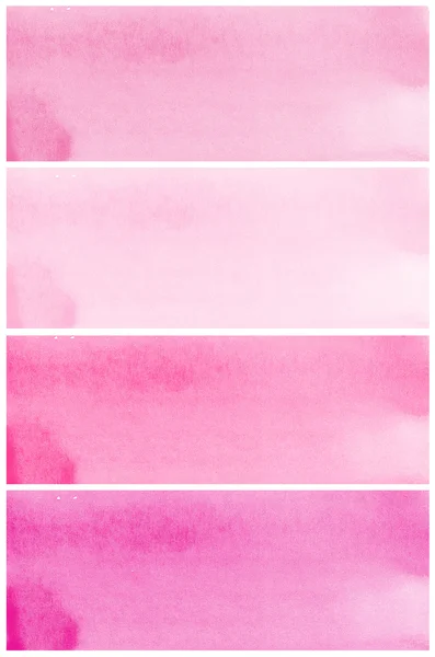 Conjunto de fundo aquarela abstrato rosa — Fotografia de Stock