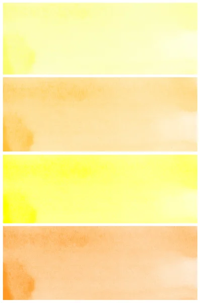 Conjunto de amarelo abstrato fundo aquarela — Fotografia de Stock