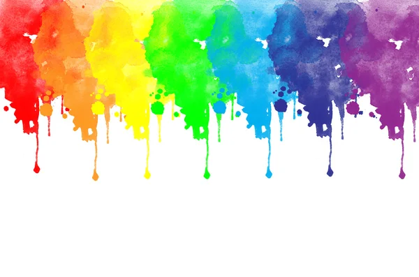 Hintergrund mit Farben des Regenbogens Aquarell bemalt — Stockfoto