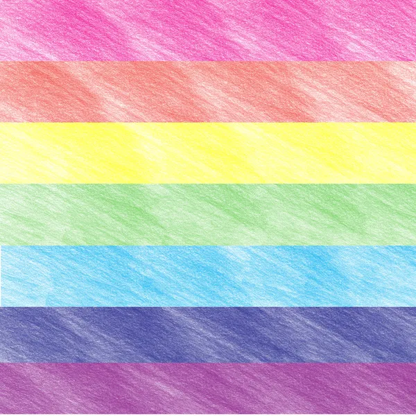 Kind regenboog crayon tekening. kleurpotlood handgetekende achtergrond — Stockfoto