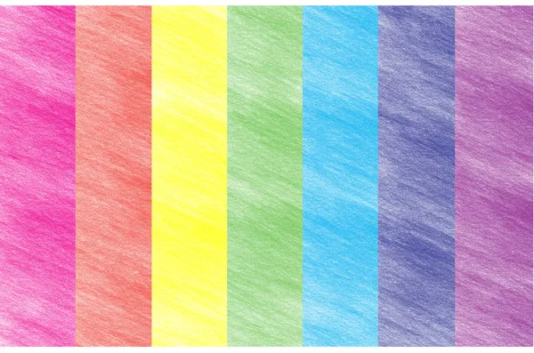 Kind regenboog crayon tekening. kleurpotlood handgetekende achtergrond — Stockfoto