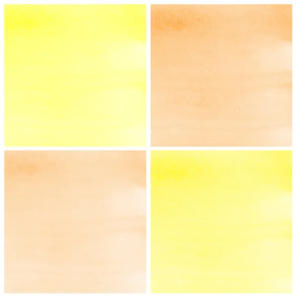 黄色の抽象的な水彩画の背景のセット — ストック写真