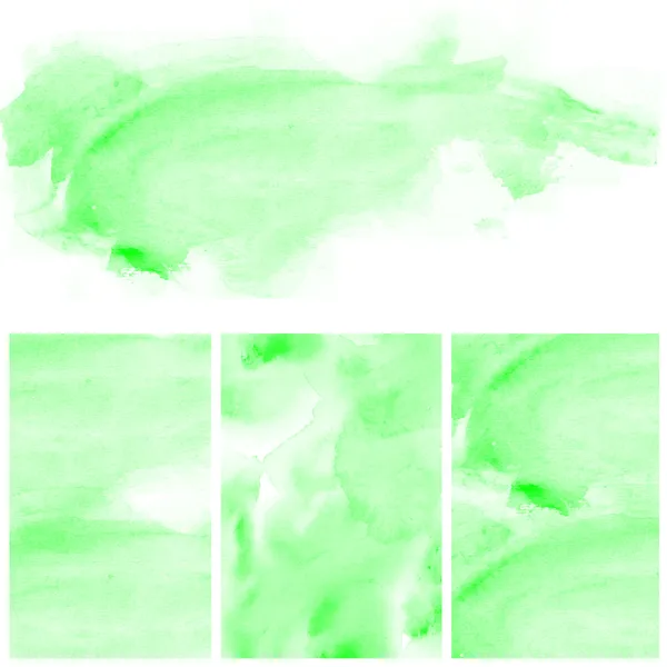 Set of green water color art background — Stock Photo, Image