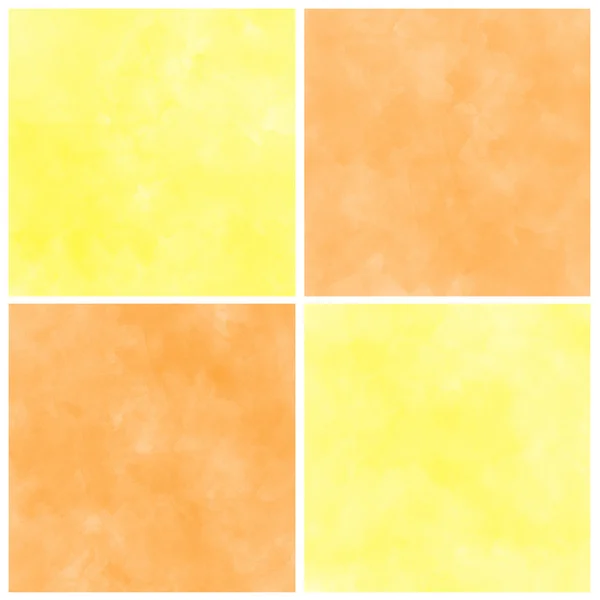 Conjunto de amarelo abstrato arte água cor mão pintura fundo — Fotografia de Stock