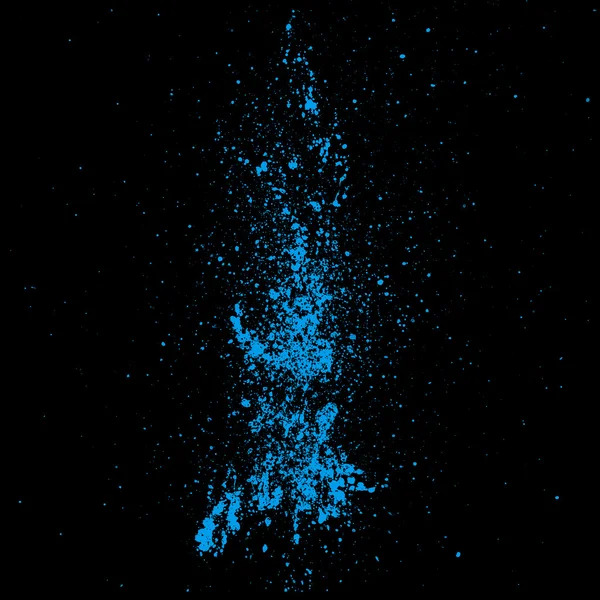 Siyah zemin üzerine mavi renk splash — Stok fotoğraf