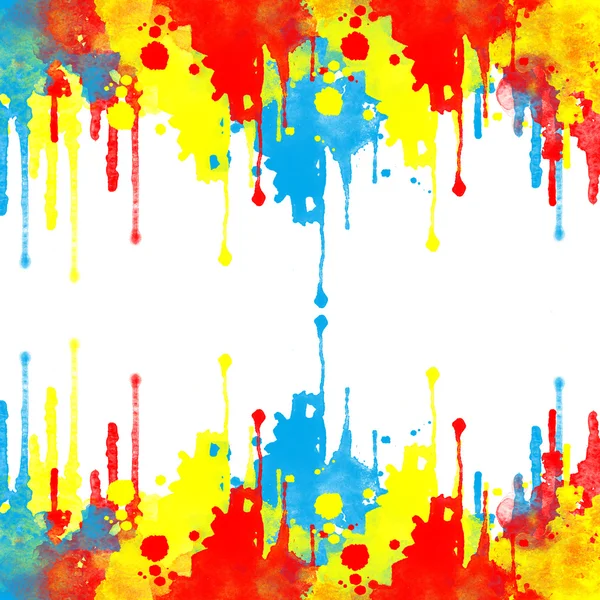 Blue,Red and yellow splash on white background — Stock Photo, Image