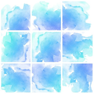 Blue water color art clipart
