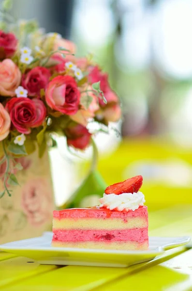 Erdbeerkuchen Stockfoto