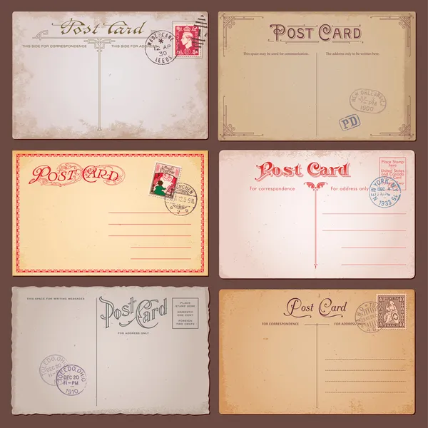 Postales Vector Vintage — Vector de stock