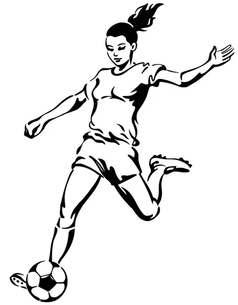 Fútbol Fútbol Jugadora femenina — Vector de stock