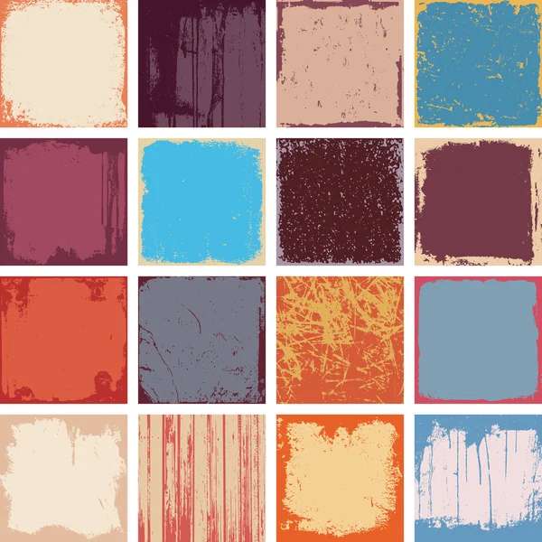 Grunge Square Backgrounds Vector — Stock Vector