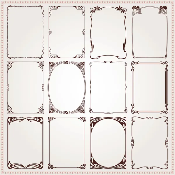 Decorative borders and frames Art Nouveau style vector Stock Illustration