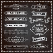 Vintage design prvky - bannery, rámečky a stuhy, chalkboar