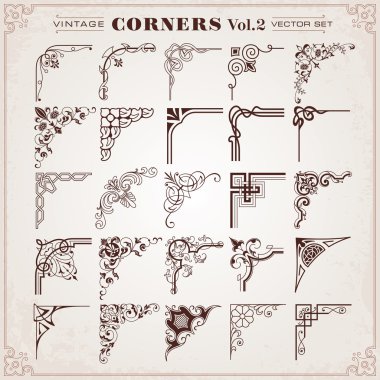 Vintage Design Elements Corners And Borders clipart