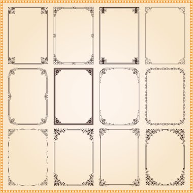 Decorative frames and borders set vector clipart