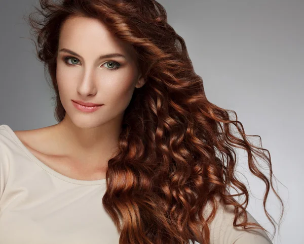 Woman with Beautiful Curly Hair — Stock Photo, Image