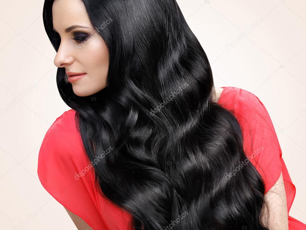 Woman with Black Wavy Hair