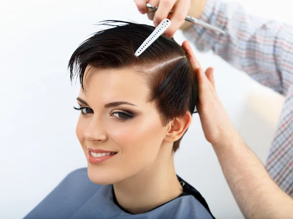 Brunette with short hair — Stock Photo, Image