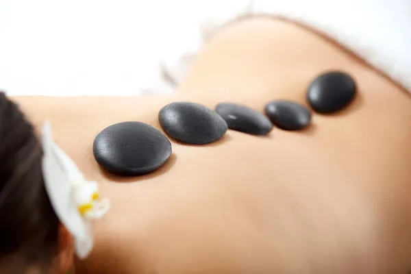 Woman Getting Spa Hot Stones Massage Stock Picture