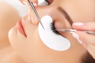 Woman Eye with Long Eyelashes. Eyelash Extension clipart