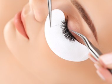 Woman Eye with Long Eyelashes. Eyelash Extension clipart