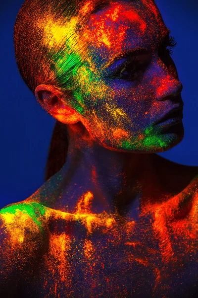 Cerca de color mujeres cara arte — Foto de Stock