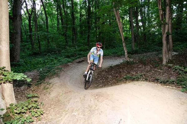 Beyaz Bisiklet ormandaki adam