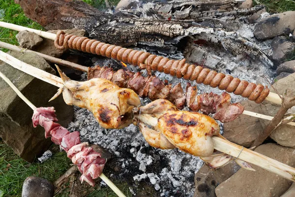 Barbecue rosting meat — Stock Photo, Image