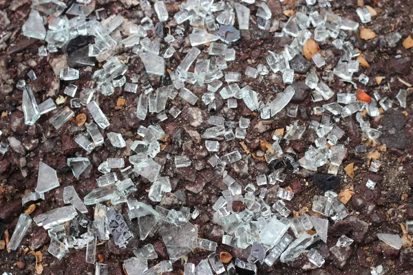 Kırılmış ya da kırılmış cam parçaları.