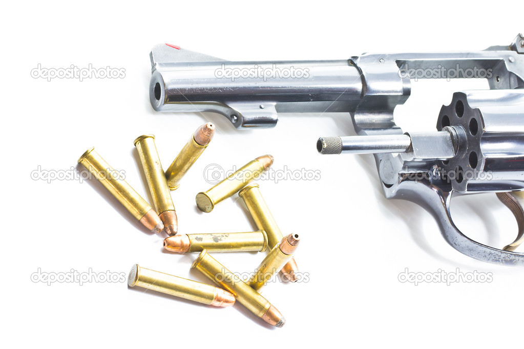 Classic revolver and bullets