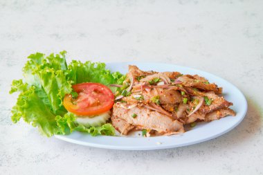 ızgara boyun domuz ile baharatlı herb, gıda Tay geleneği