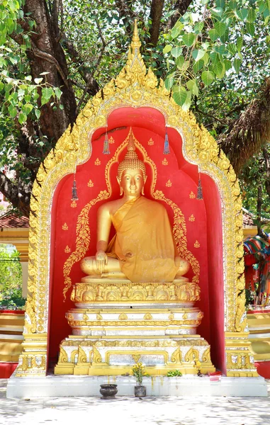 L'image de bouddha doré en bois de jardin — Photo