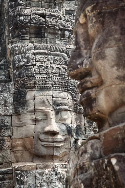 Faces of Bayon temple Cambodia — Stock Photo, Image