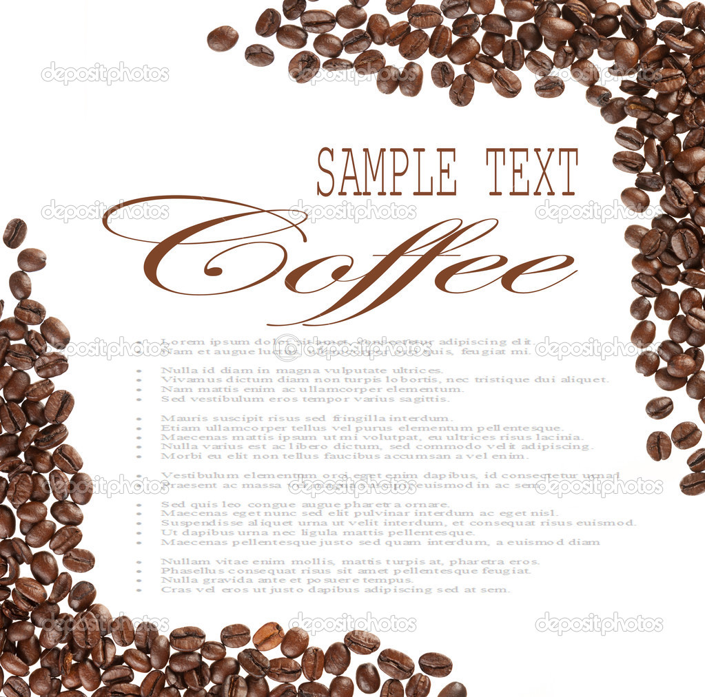 Coffee beans sample text