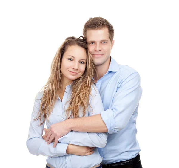 Young happy couple smiling — Stock Photo, Image