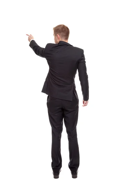 Business man pointing finger Stock Picture