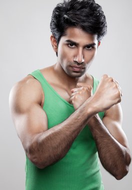 çapraz kol genç figther