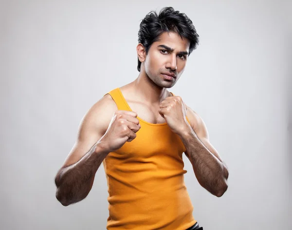 Indian man prepared to fight — Stock Photo, Image